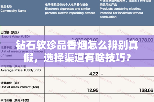 钻石软珍品香烟怎么辨别真假，选择渠道有啥技巧？
